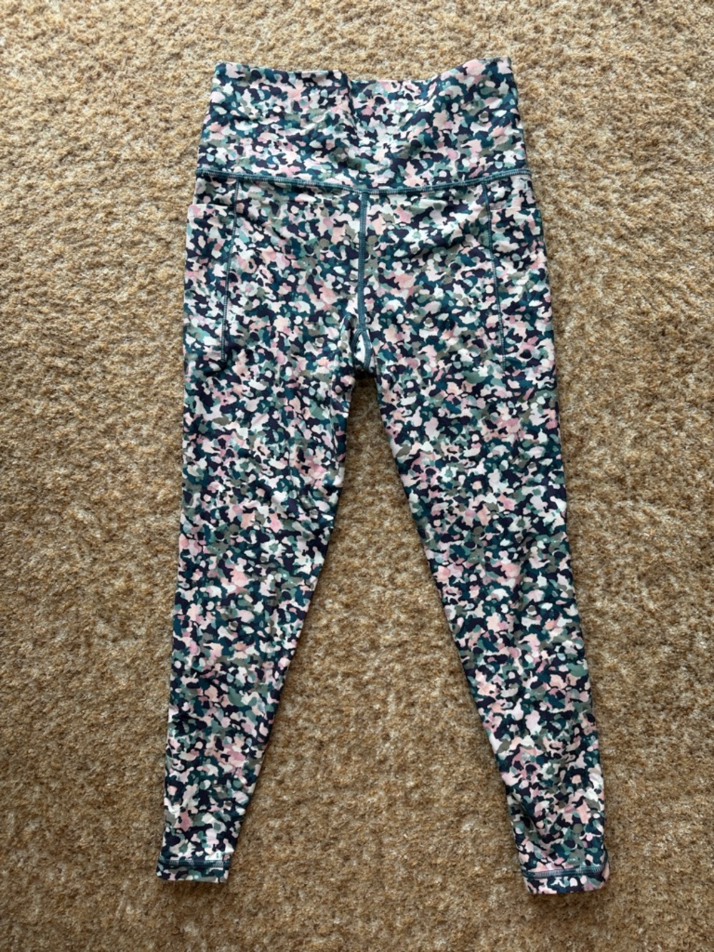Women’s High-Waist Camo Print Leggings - Pink & Green